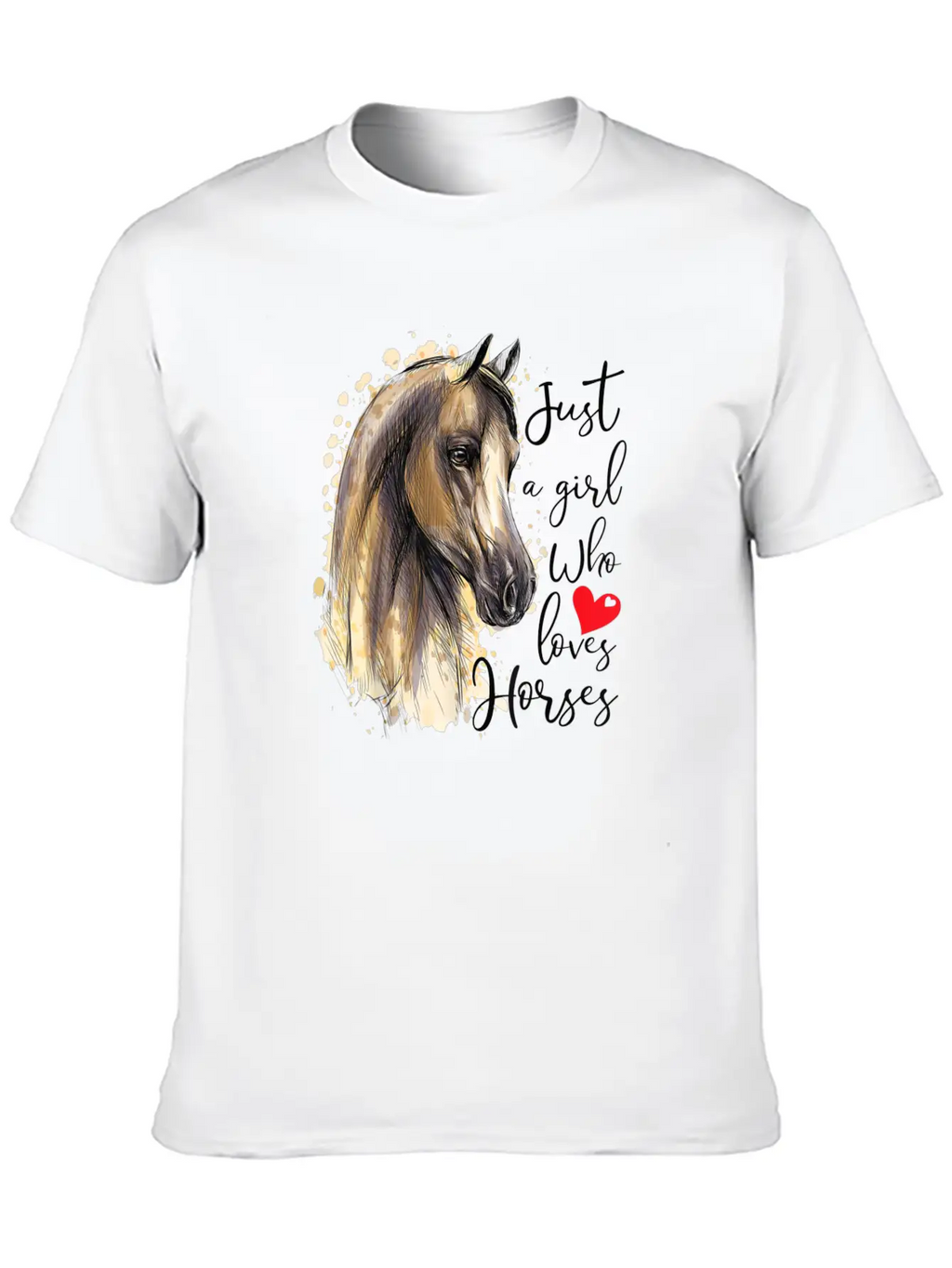 Just A Girl Who Loves Horses Horse Riding Gift Breathable Graphic T-Shirt – Perfect For Casual Days