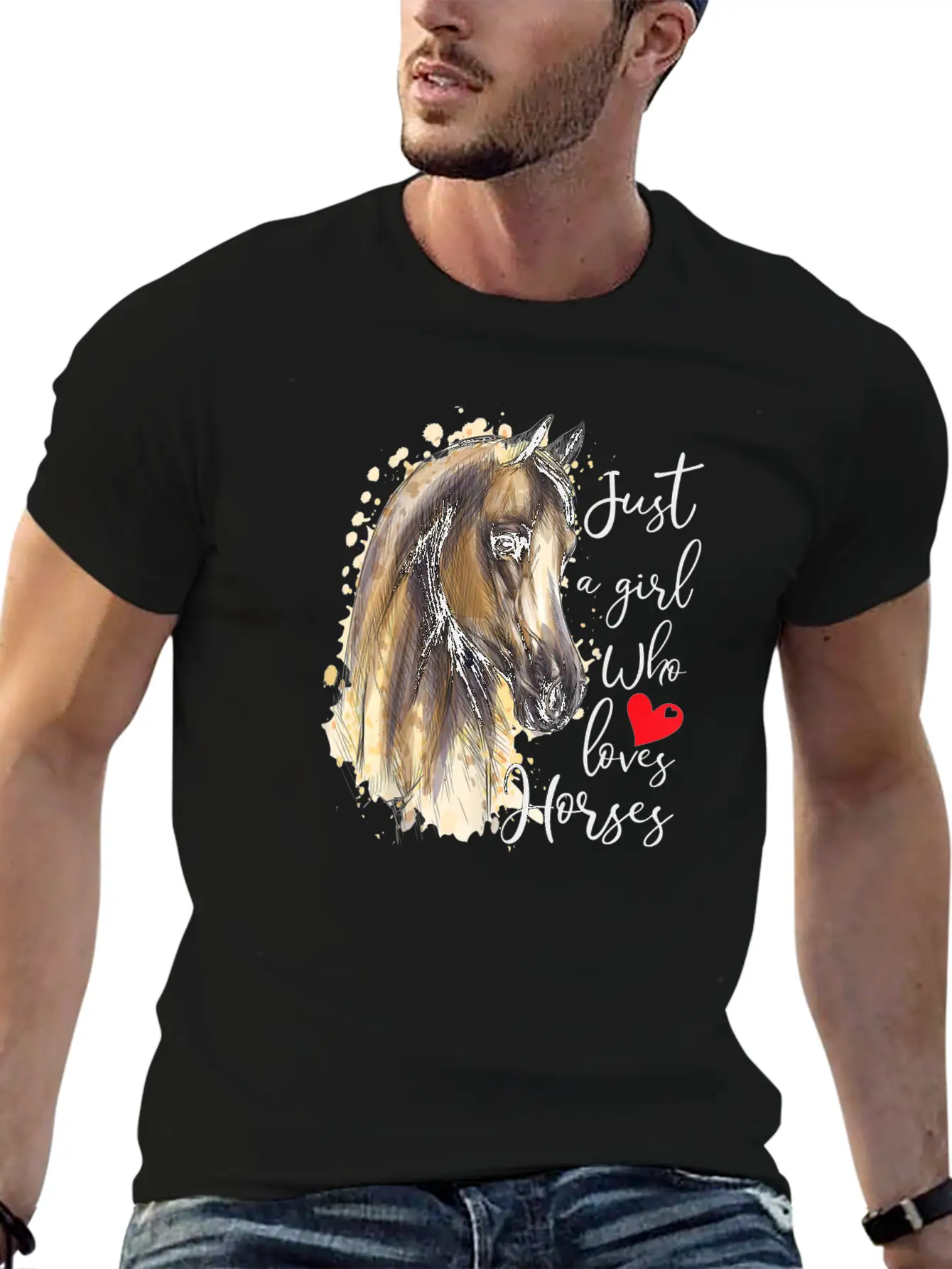 Just A Girl Who Loves Horses Horse Riding Gift Breathable Graphic T-Shirt – Perfect For Casual Days