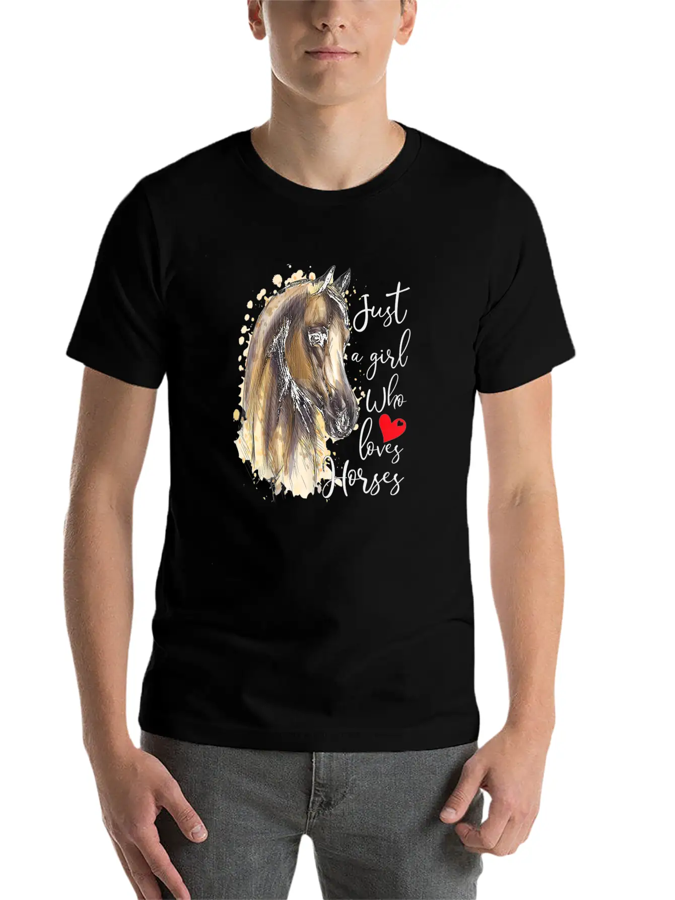 Just A Girl Who Loves Horses Horse Riding Gift Breathable Graphic T-Shirt – Perfect For Casual Days