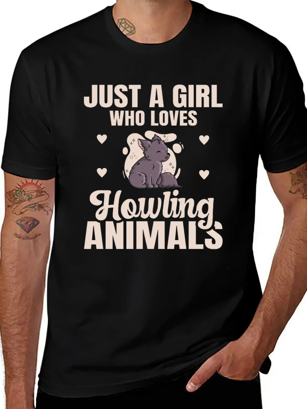 Just A Girl Who Loves Howling Animals Quote For A Breathable Graphic T-Shirt – Perfect For Casual Days