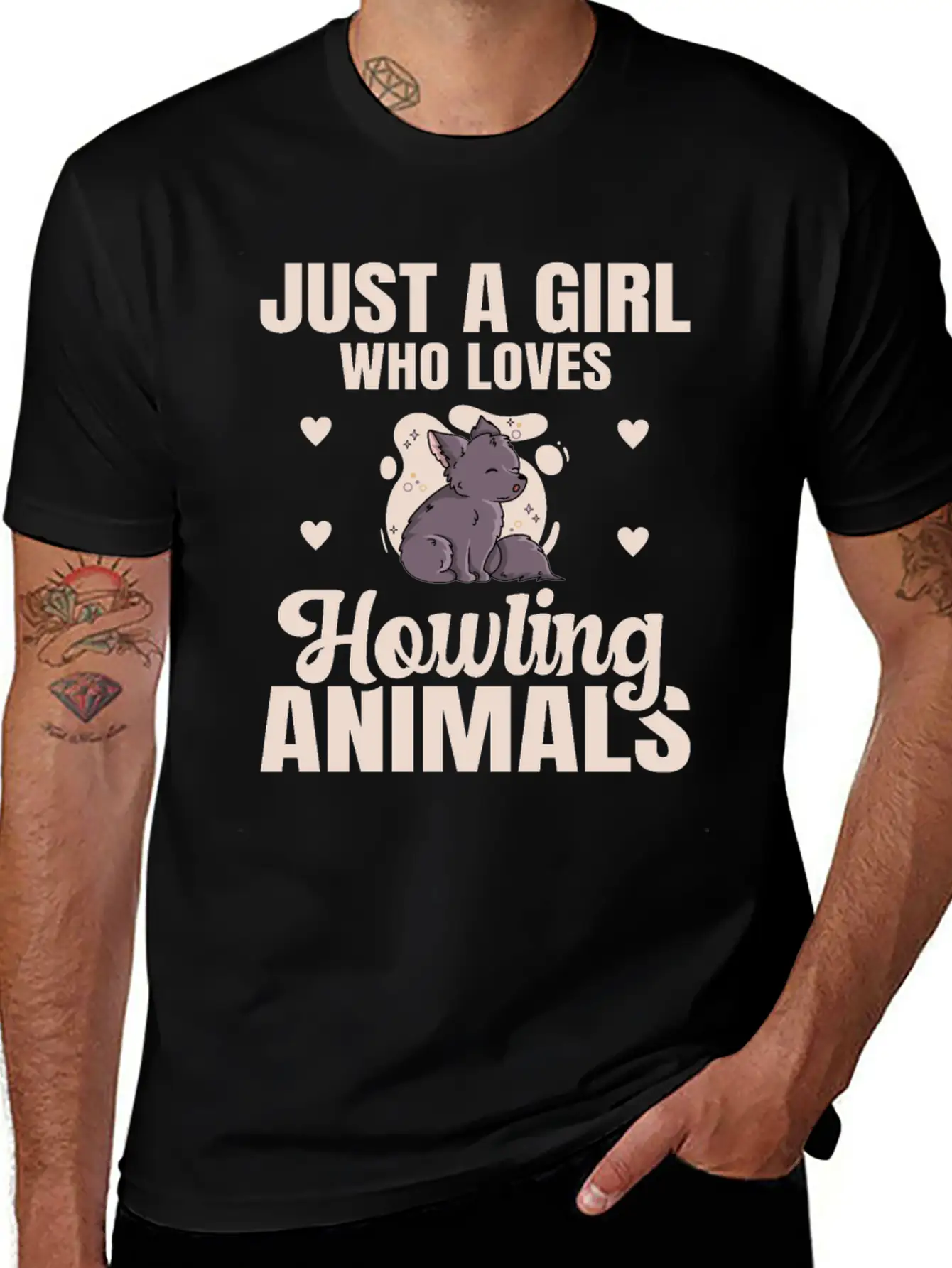 Just A Girl Who Loves Howling Animals Quote For A Breathable Graphic T-Shirt – Perfect For Casual Days
