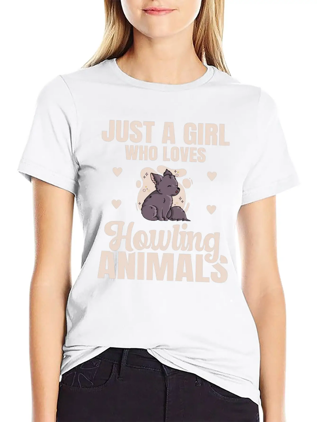 Just A Girl Who Loves Howling Animals Quote For A Breathable Graphic T-Shirt – Perfect For Casual Days