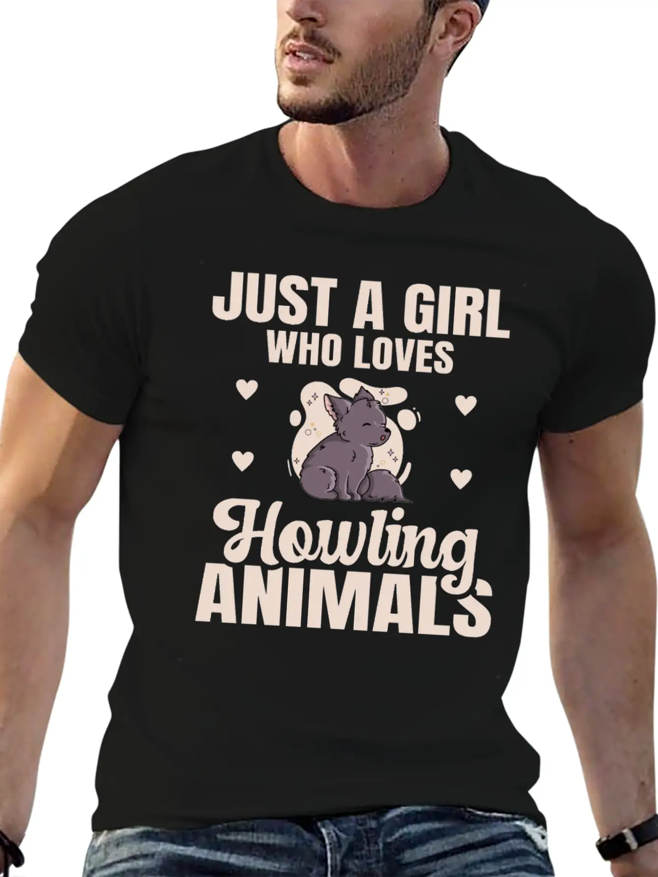 Just A Girl Who Loves Howling Animals Quote For A Breathable Graphic T-Shirt – Perfect For Casual Days