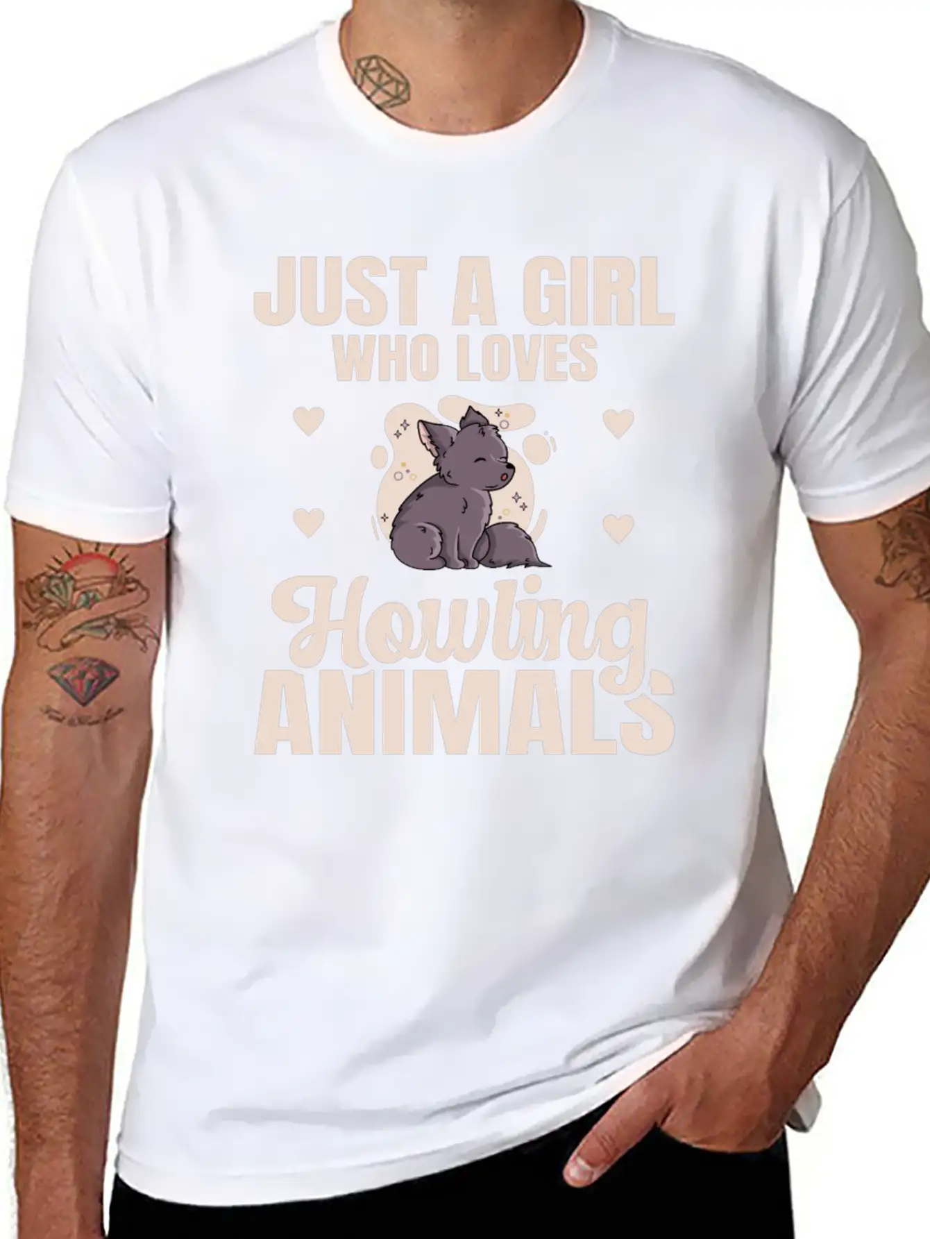 Just A Girl Who Loves Howling Animals Quote For A Breathable Graphic T-Shirt – Perfect For Casual Days