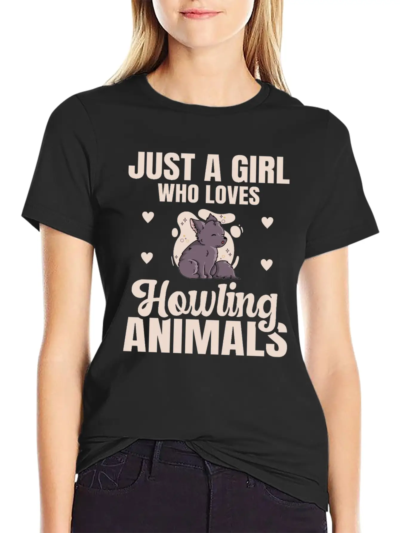 Just A Girl Who Loves Howling Animals Quote For A Breathable Graphic T-Shirt – Perfect For Casual Days