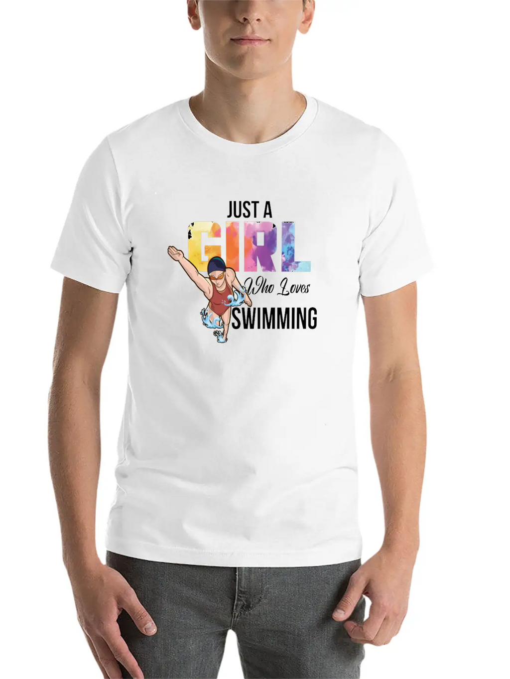 Just A Girl Who Loves Swimming Swimmer Saying Timeless Short Sleeve Tee – Comfy And Minimalist Design