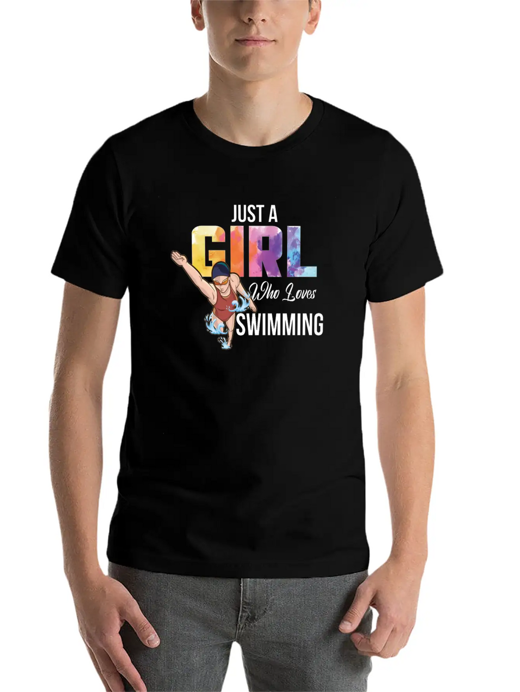 Just A Girl Who Loves Swimming Swimmer Saying Timeless Short Sleeve Tee – Comfy And Minimalist Design