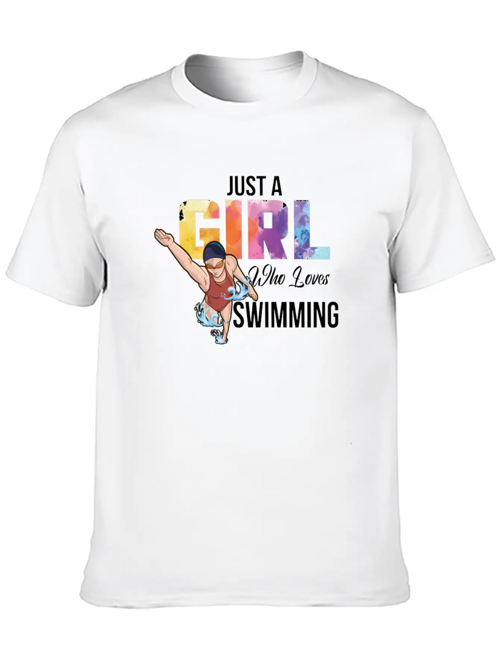 Just A Girl Who Loves Swimming Swimmer Saying Timeless Short Sleeve Tee – Comfy And Minimalist Design