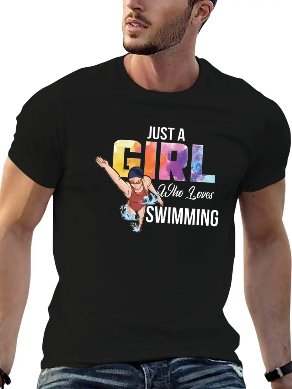 Just A Girl Who Loves Swimming Swimmer Saying Timeless Short Sleeve Tee – Comfy And Minimalist Design