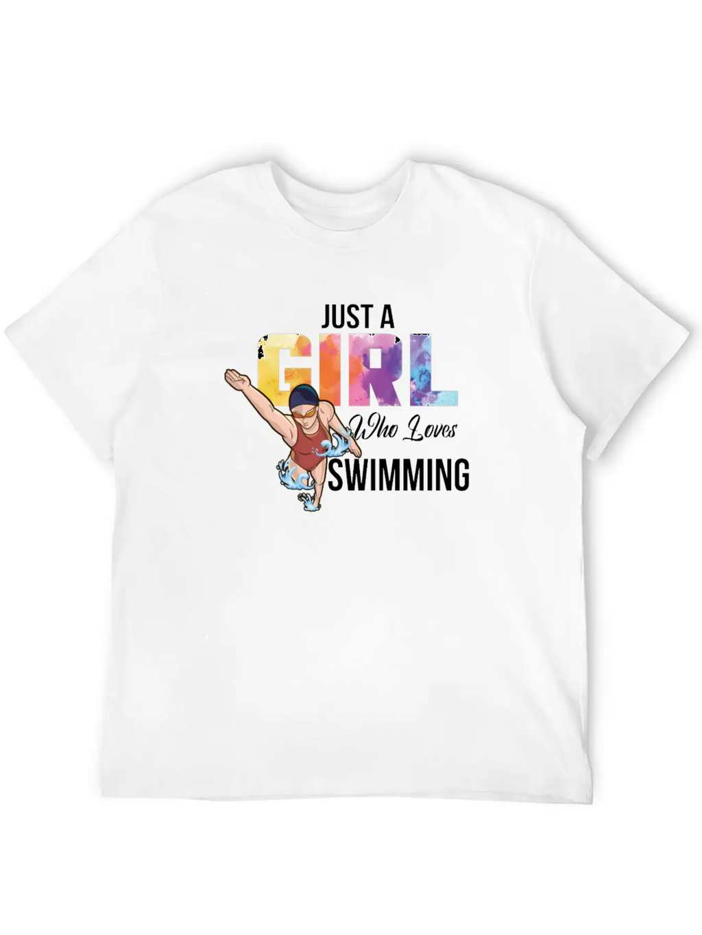 Just A Girl Who Loves Swimming Swimmer Saying Timeless Short Sleeve Tee – Comfy And Minimalist Design