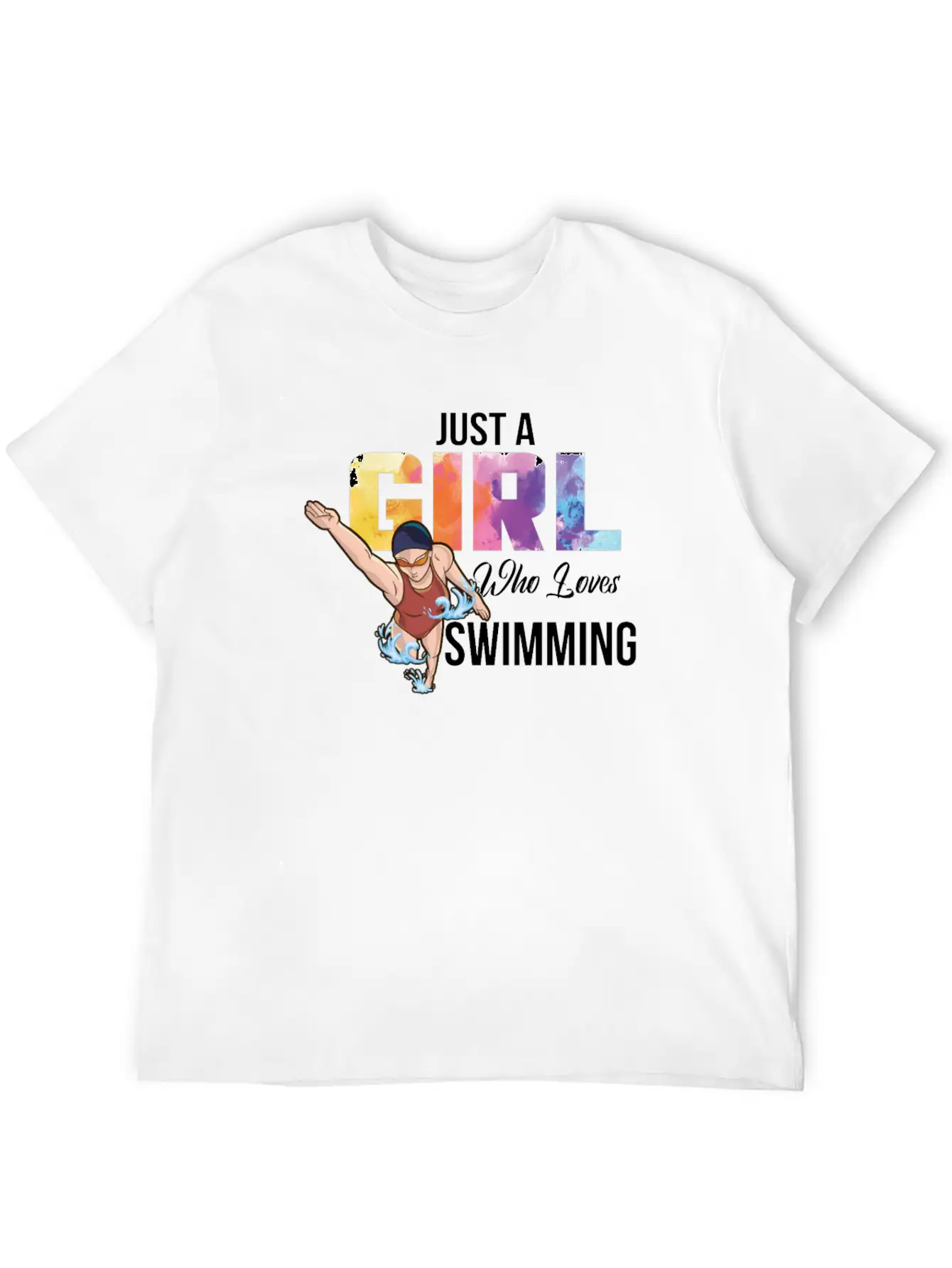Just A Girl Who Loves Swimming Swimmer Saying Timeless Short Sleeve Tee – Comfy And Minimalist Design