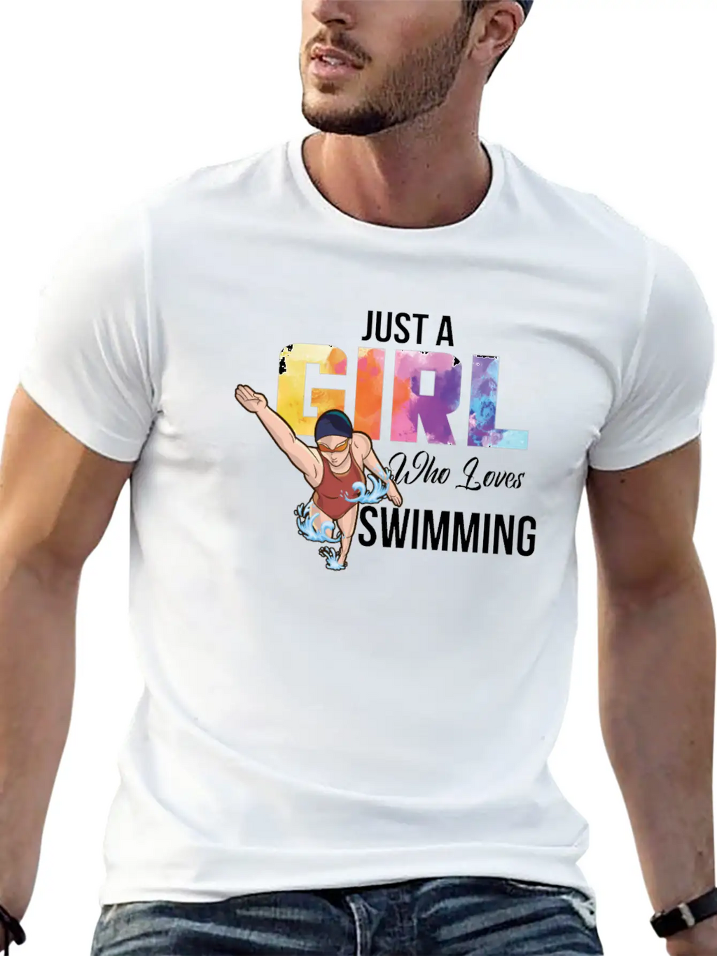 Just A Girl Who Loves Swimming Swimmer Saying Timeless Short Sleeve Tee – Comfy And Minimalist Design