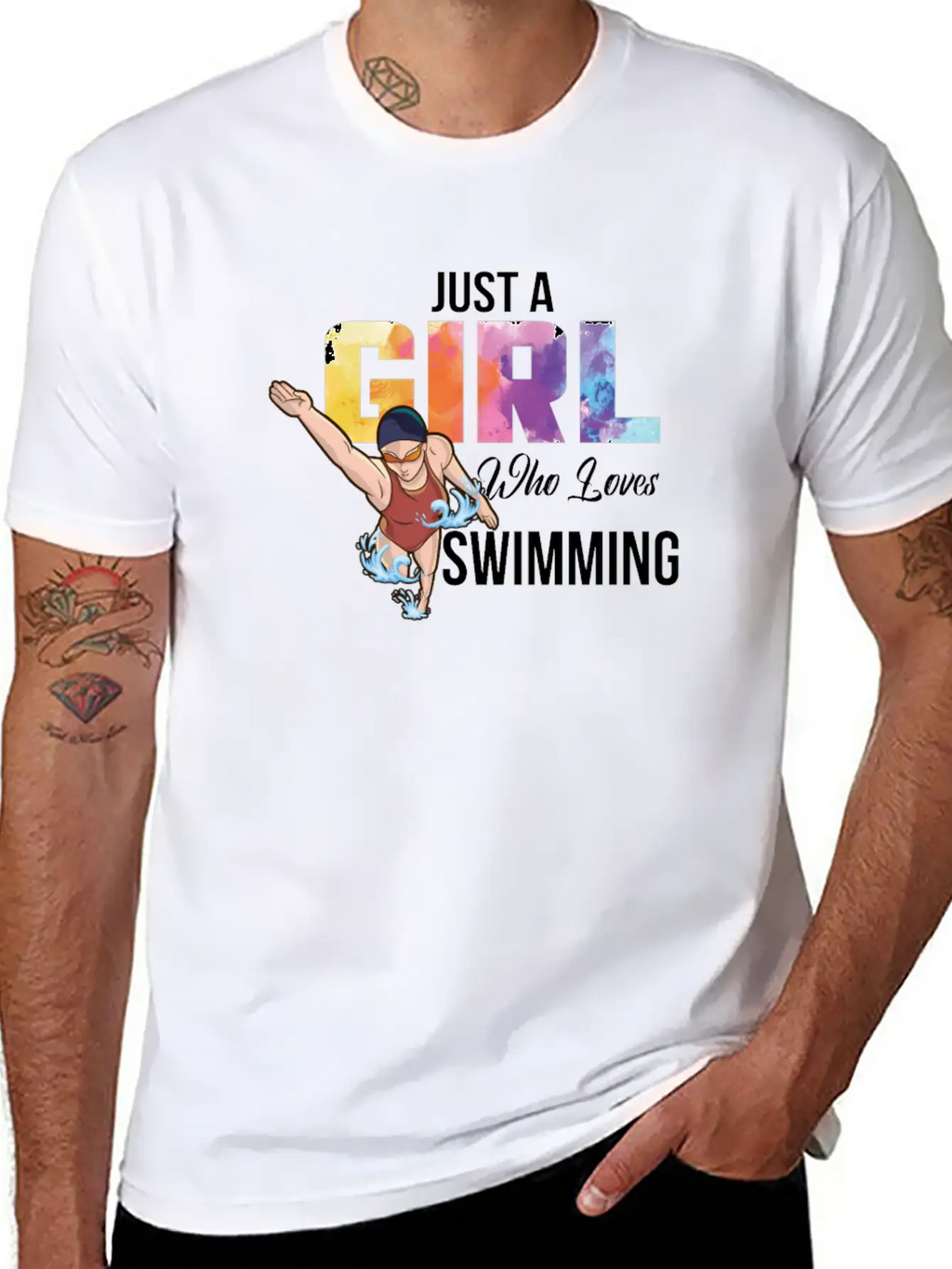 Just A Girl Who Loves Swimming Swimmer Saying Timeless Short Sleeve Tee – Comfy And Minimalist Design