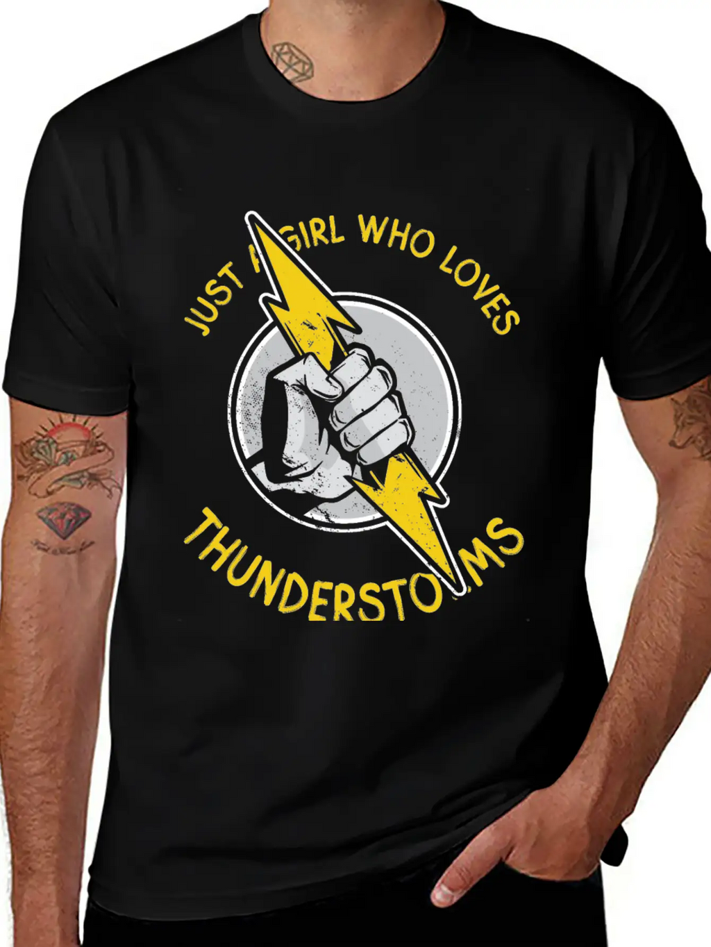 Just A Girl Who Loves Thunder Thunderstorms Basic Graphic T-Shirt – Daily Comfort In Soft Cotton