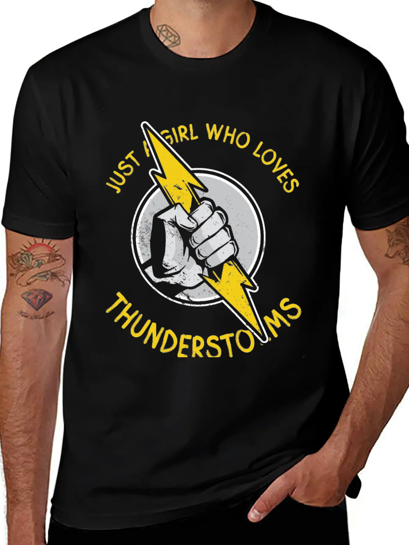 Just A Girl Who Loves Thunder Thunderstorms Basic Graphic T-Shirt – Daily Comfort In Soft Cotton