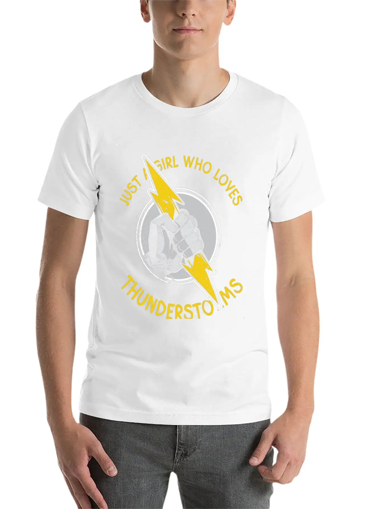 Just A Girl Who Loves Thunder Thunderstorms Basic Graphic T-Shirt – Daily Comfort In Soft Cotton