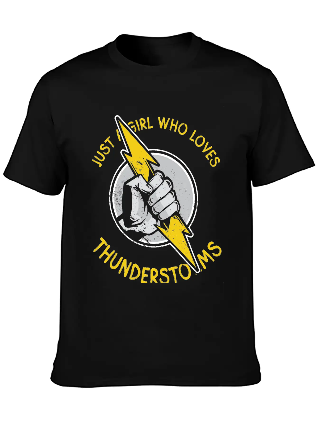 Just A Girl Who Loves Thunder Thunderstorms Basic Graphic T-Shirt – Daily Comfort In Soft Cotton