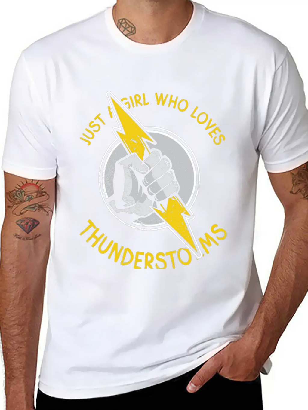 Just A Girl Who Loves Thunder Thunderstorms Basic Graphic T-Shirt – Daily Comfort In Soft Cotton