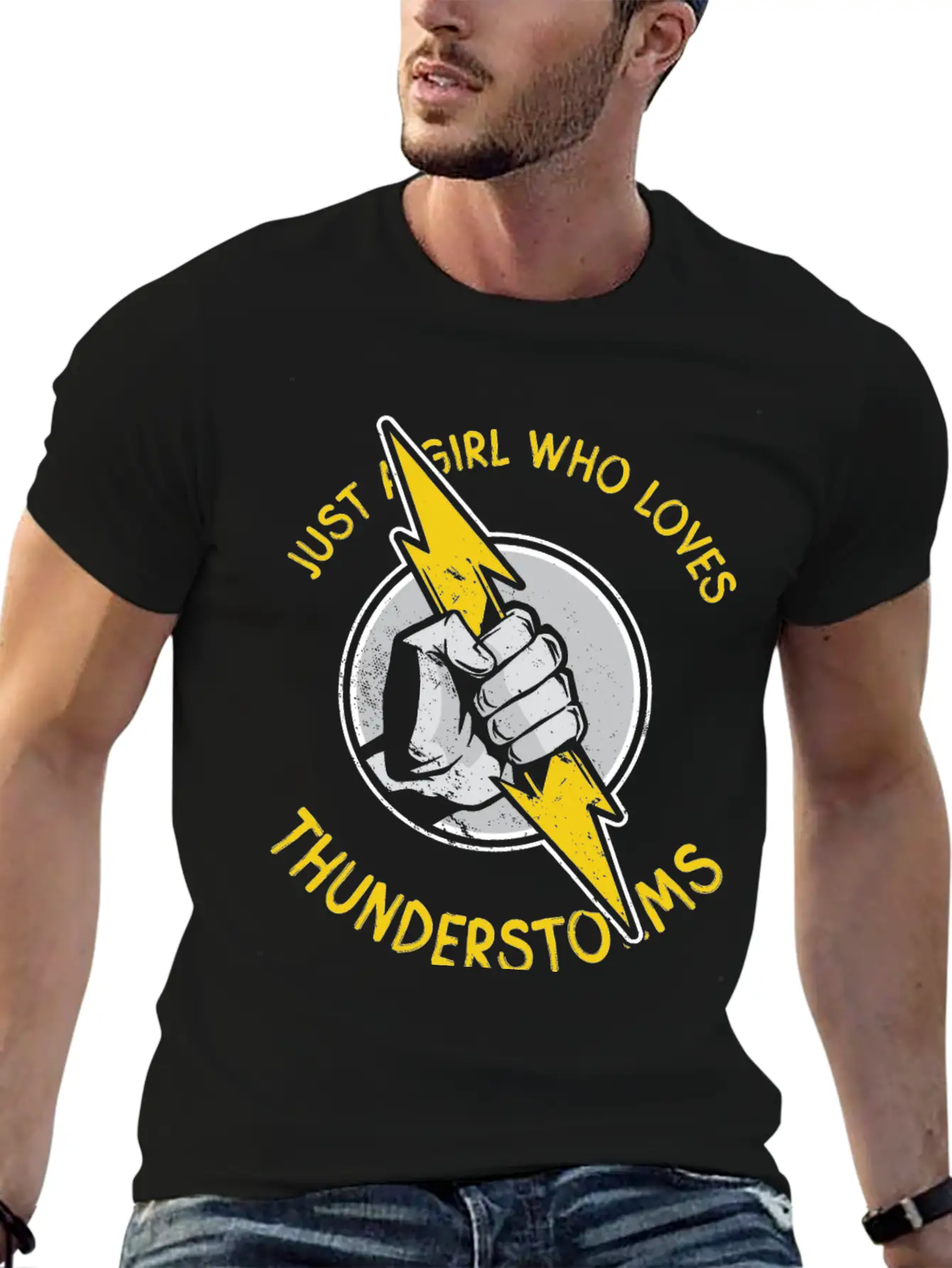 Just A Girl Who Loves Thunder Thunderstorms Basic Graphic T-Shirt – Daily Comfort In Soft Cotton