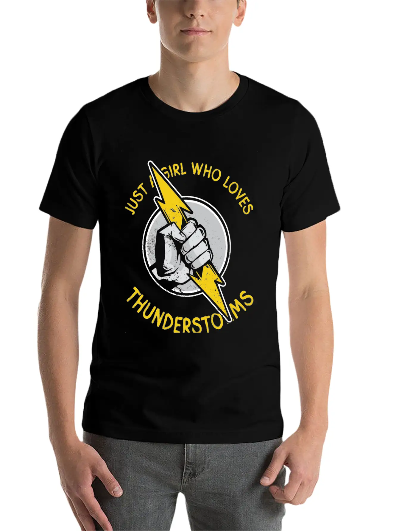 Just A Girl Who Loves Thunder Thunderstorms Basic Graphic T-Shirt – Daily Comfort In Soft Cotton