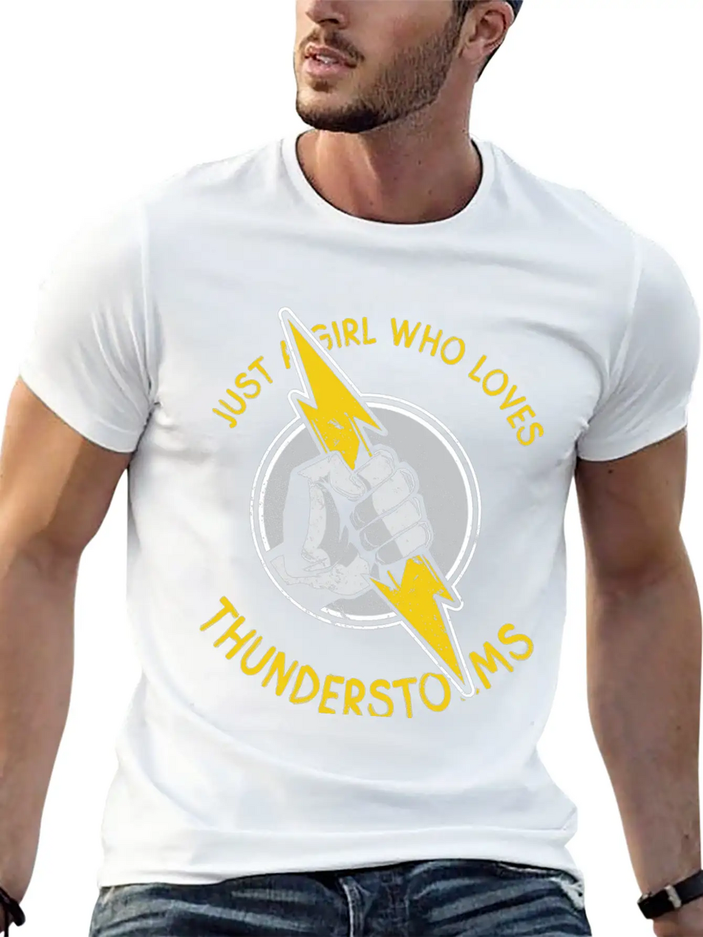 Just A Girl Who Loves Thunder Thunderstorms Basic Graphic T-Shirt – Daily Comfort In Soft Cotton