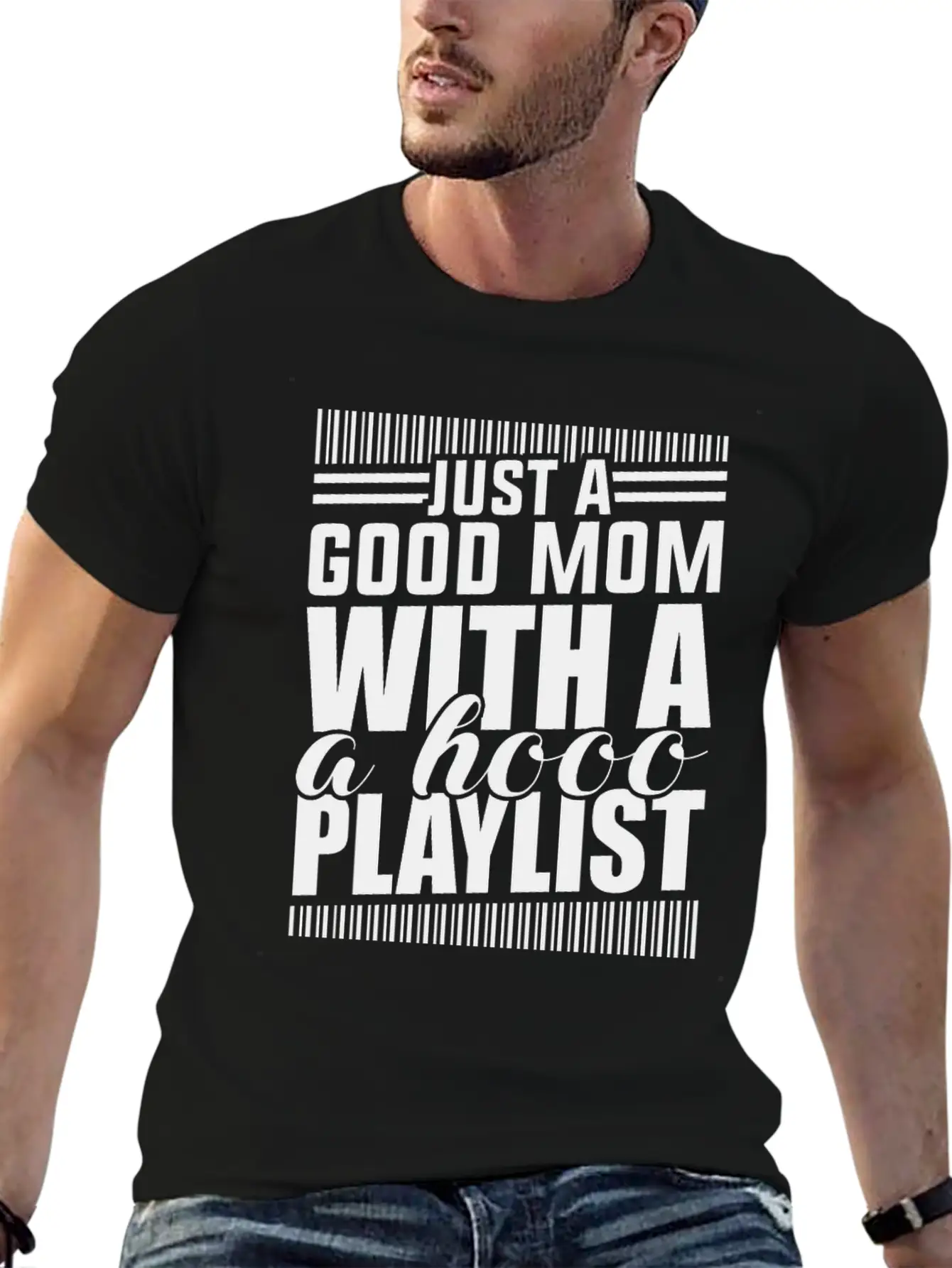 Just A Good Mom What A Hood Playlist Breathable Graphic T-Shirt – Perfect For Casual Days