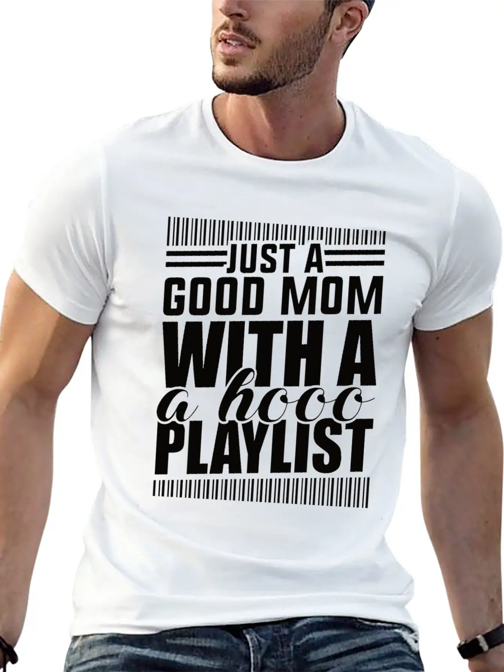 Just A Good Mom What A Hood Playlist Breathable Graphic T-Shirt – Perfect For Casual Days