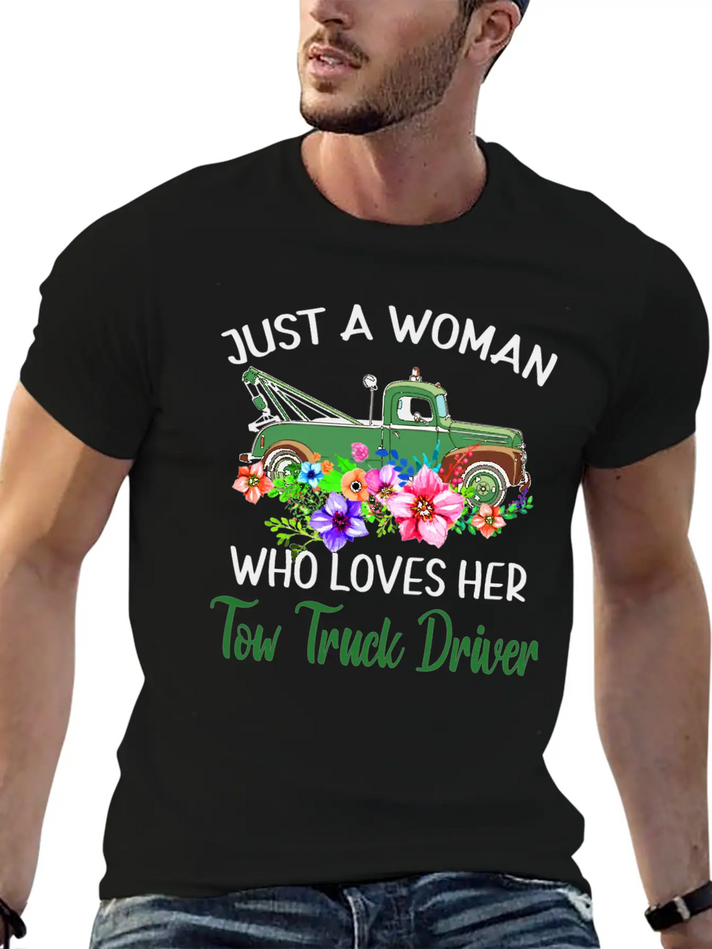 Just A Woman Who Loves Her Tow Truck Driver Timeless Short Sleeve Tee – Comfy And Minimalist Design