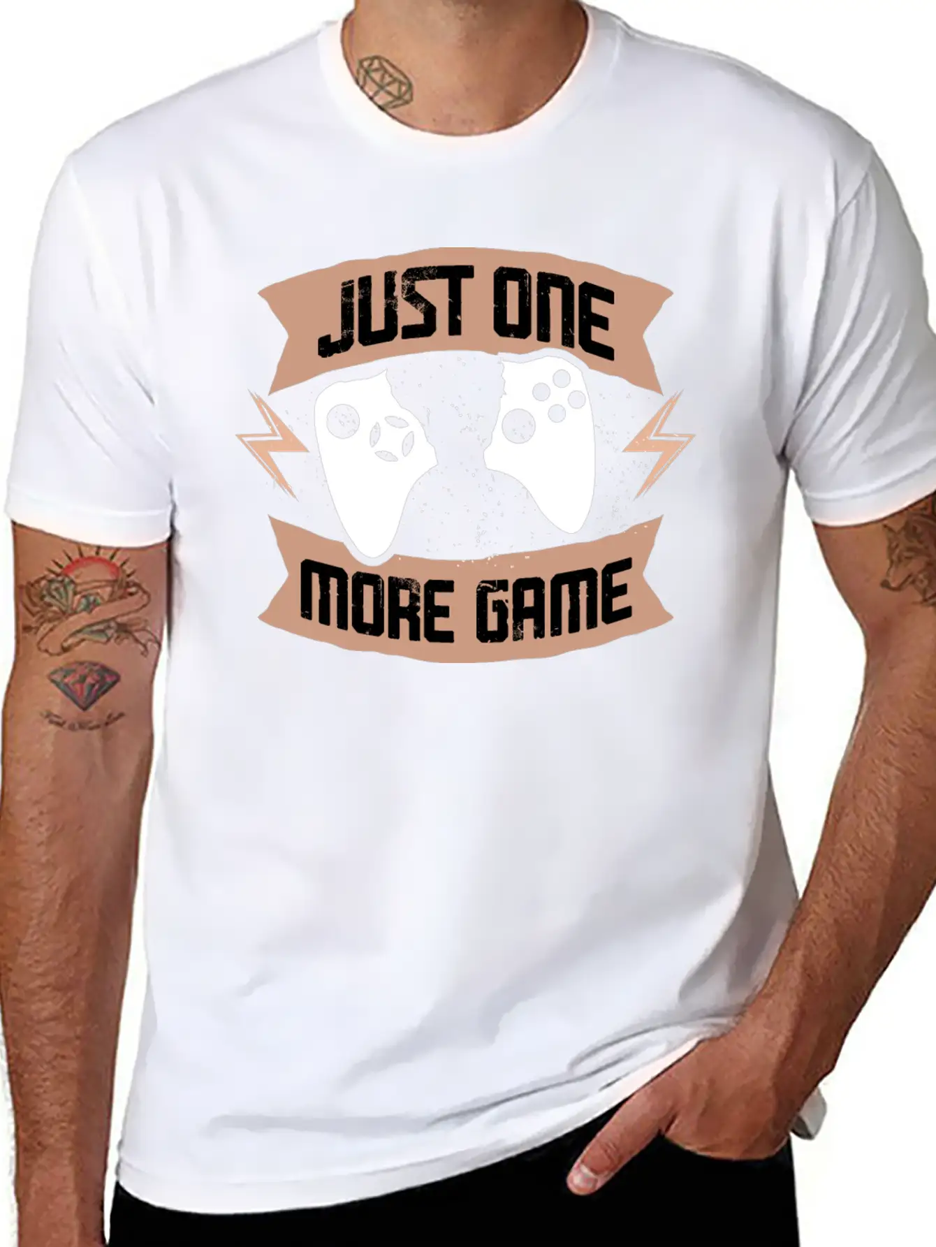 Just One More Game, Gamers, Gaming, Games Breathable Soft Cotton T-Shirt – Timeless Casual Look