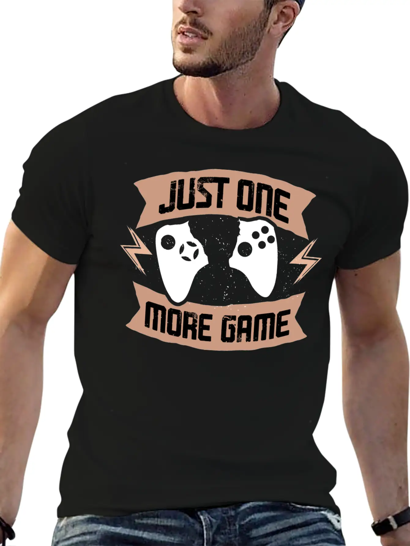 Just One More Game, Gamers, Gaming, Games Breathable Soft Cotton T-Shirt – Timeless Casual Look