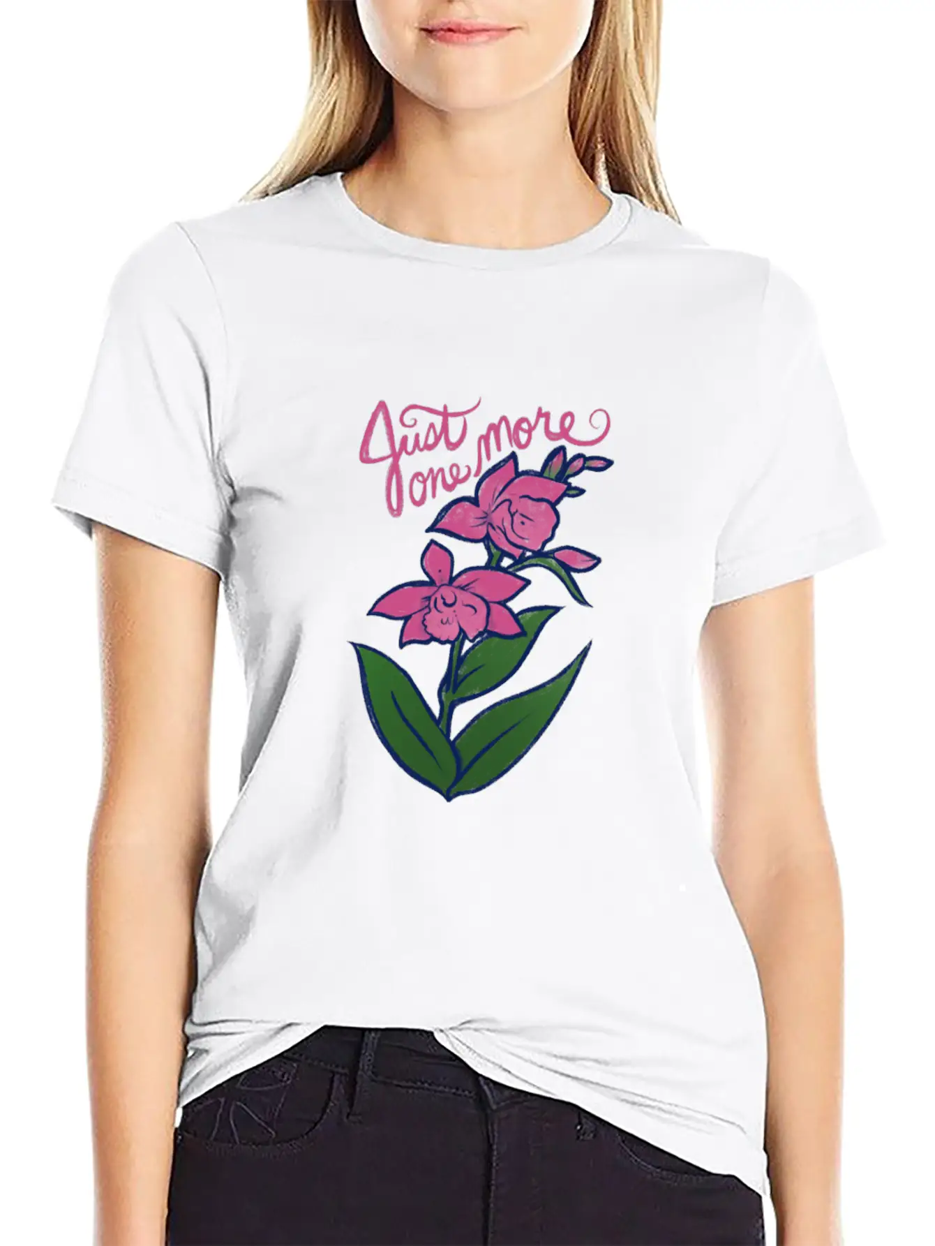 Just One More Orchid Timeless Short Sleeve Tee – Comfy And Minimalist Design