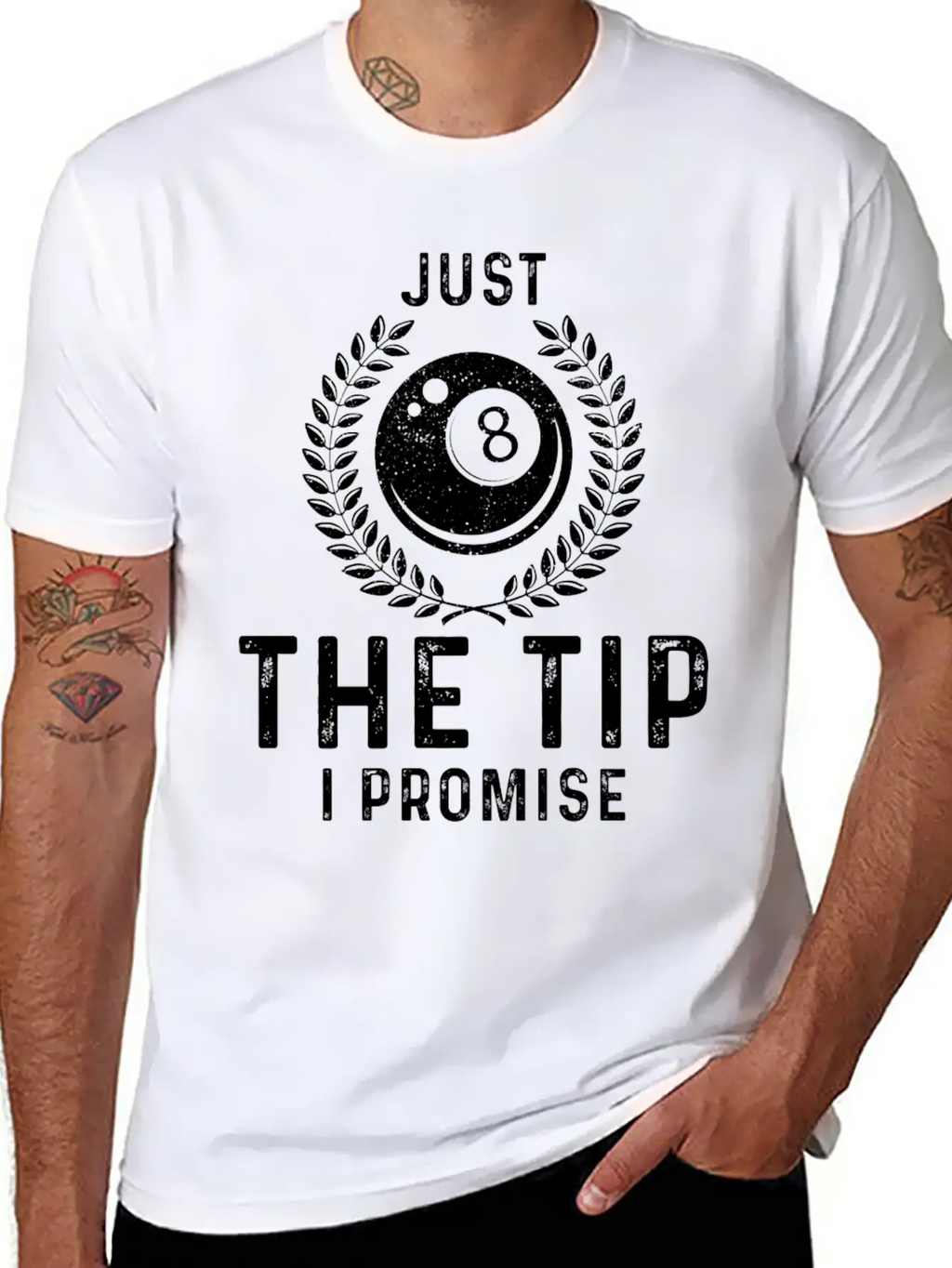 Just The Tip I Promise Funny Billiards Breathable Graphic T-Shirt – Perfect For Casual Days