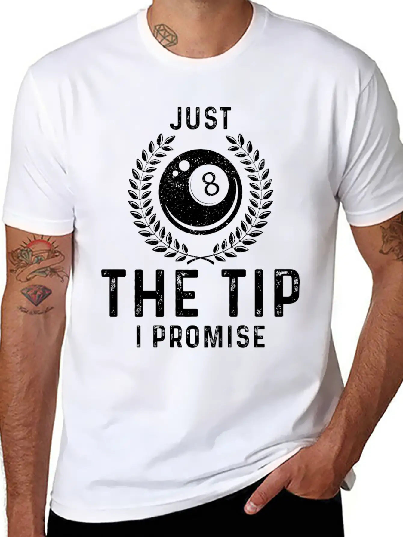 Just The Tip I Promise Funny Billiards Breathable Graphic T-Shirt – Perfect For Casual Days