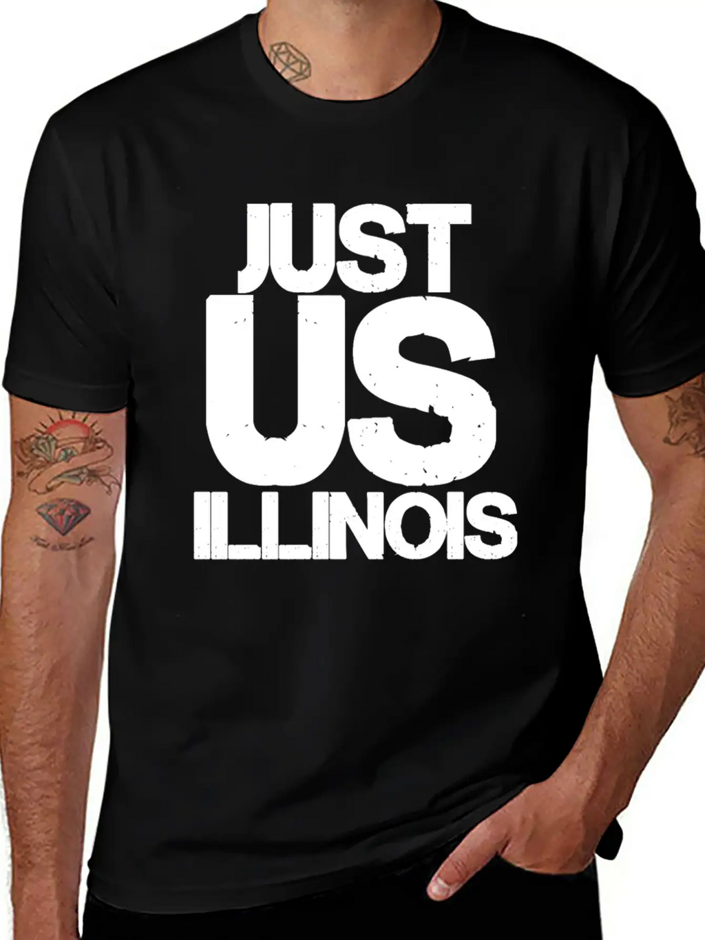 Just Us Illinois Basic Graphic T-Shirt – Daily Comfort In Soft Cotton