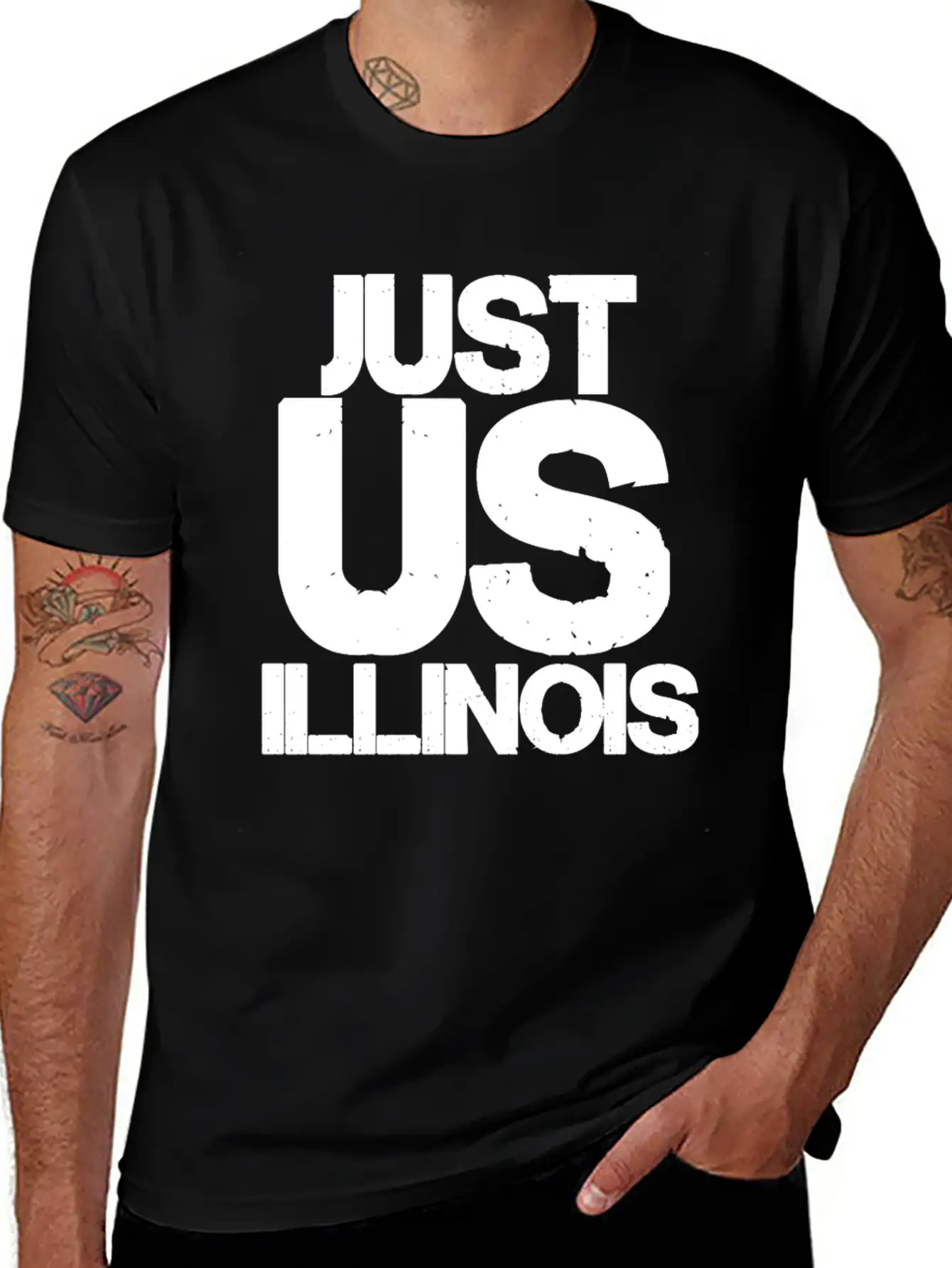 Just Us Illinois Basic Graphic T-Shirt – Daily Comfort In Soft Cotton