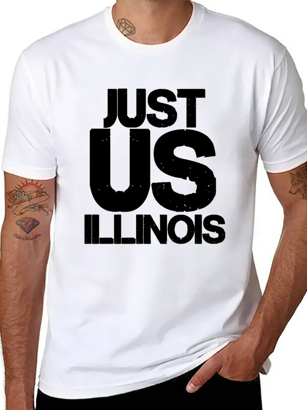 Just Us Illinois Basic Graphic T-Shirt – Daily Comfort In Soft Cotton