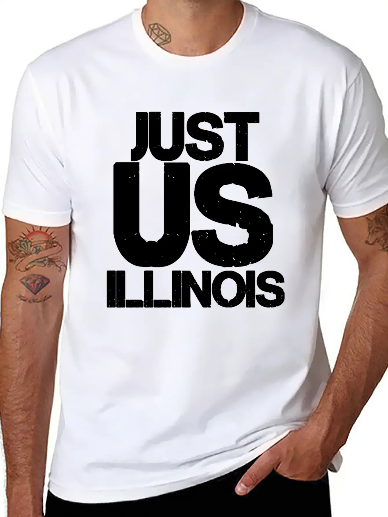 Just Us Illinois Basic Graphic T-Shirt – Daily Comfort In Soft Cotton