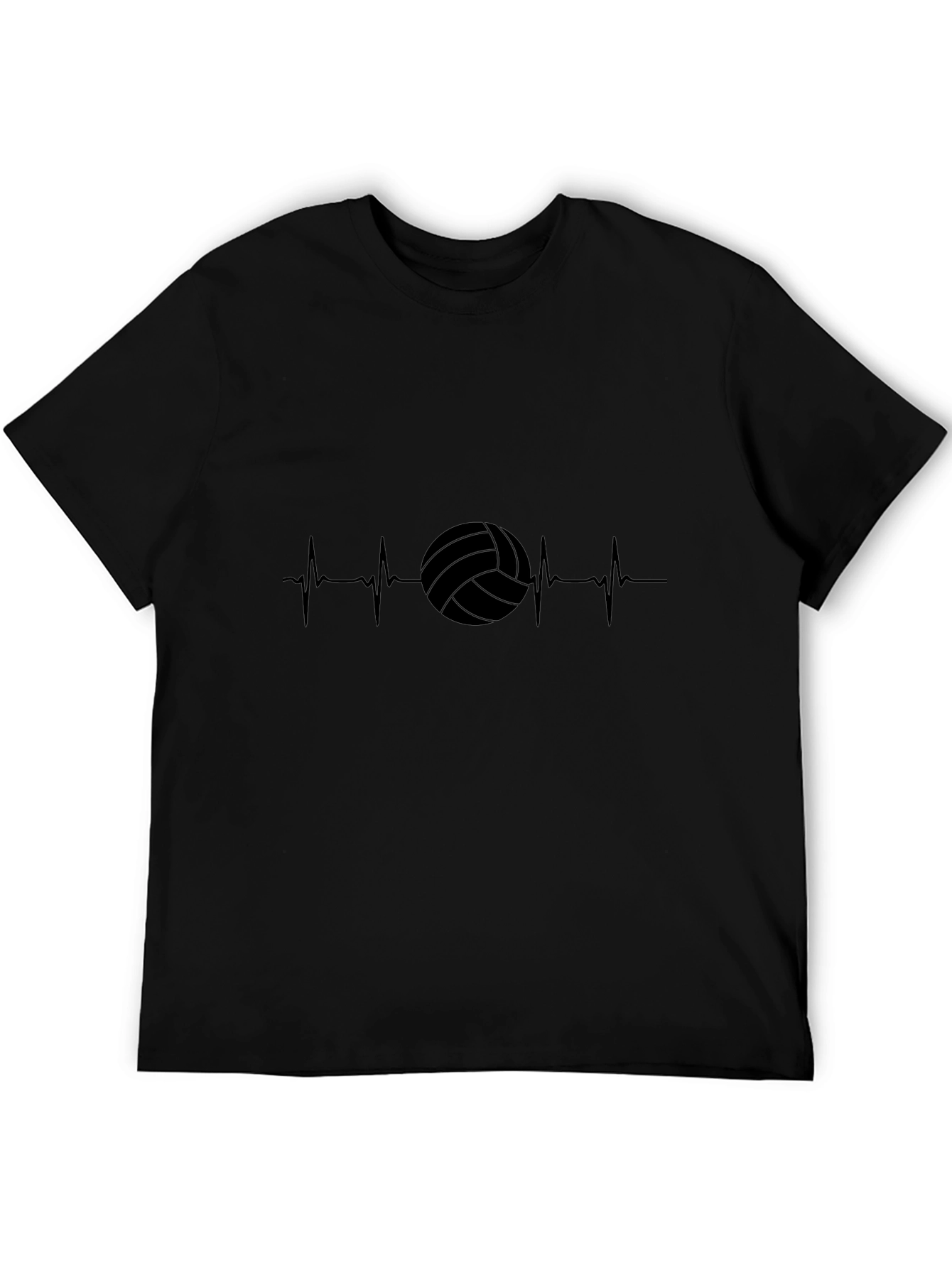 Volleyball Heartbeat Black T-Shirt