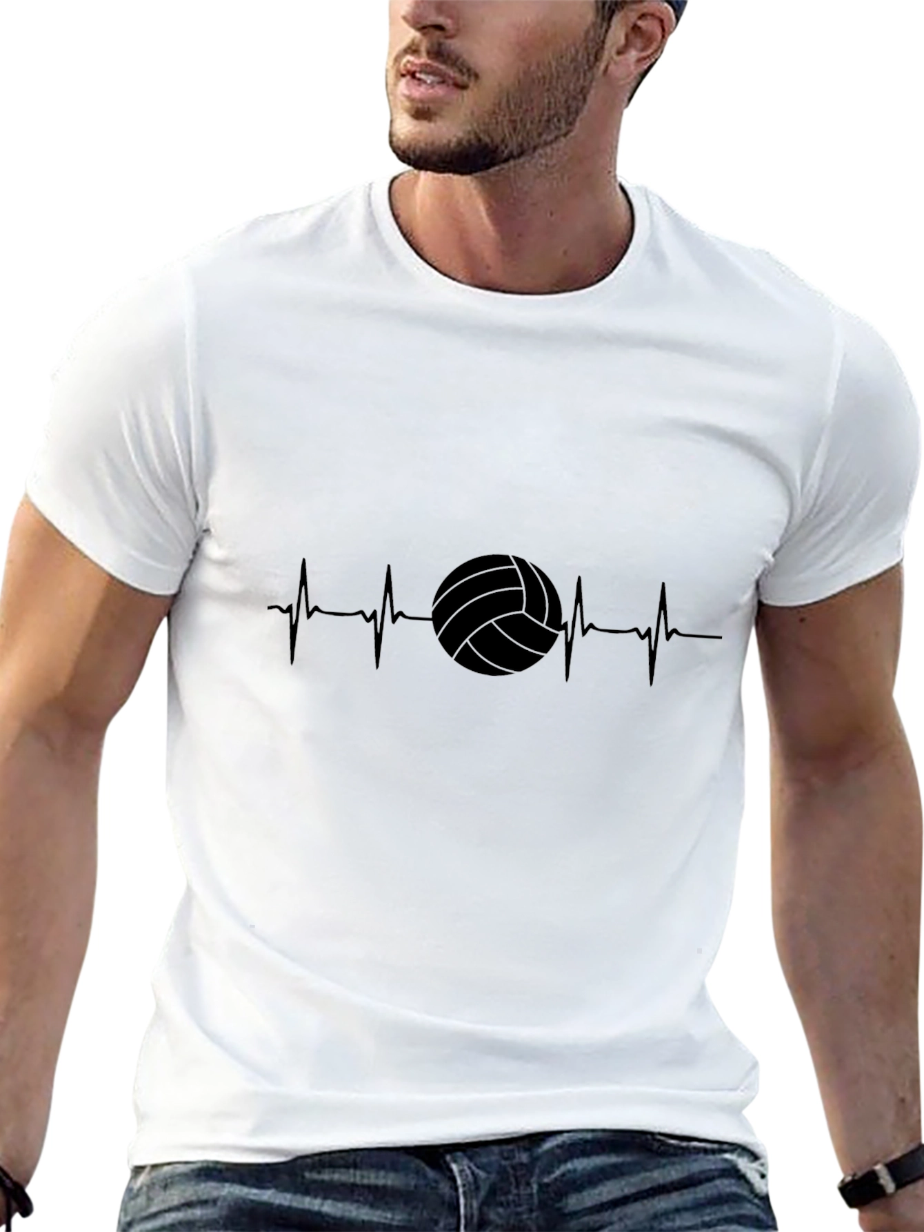 Volleyball Heartbeat Black T-Shirt