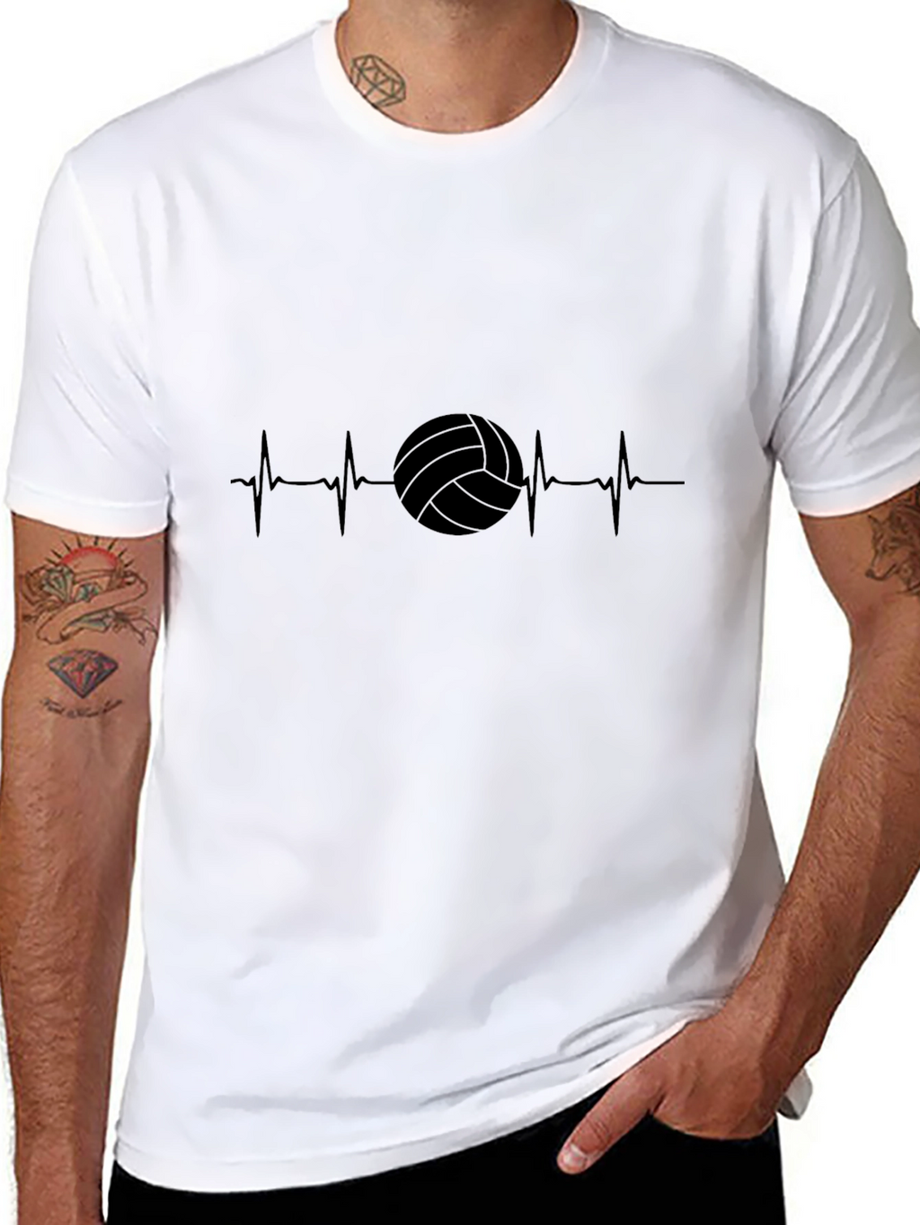 Volleyball Heartbeat Black T-Shirt