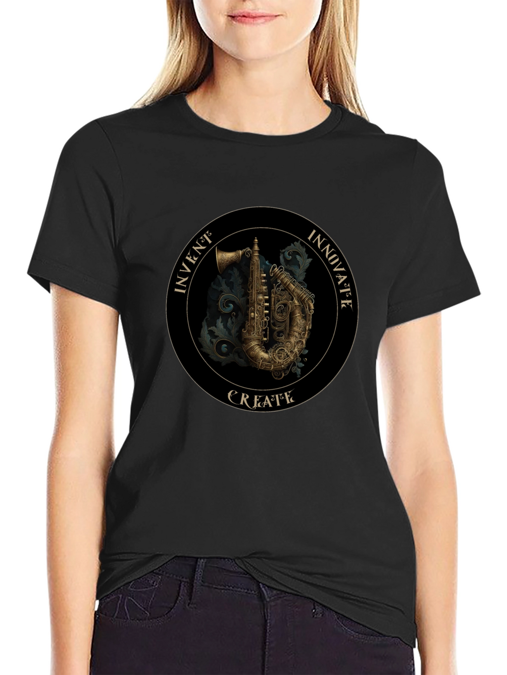 Steampunk Saxophone Graphic Tee - Invent Innovate Create!