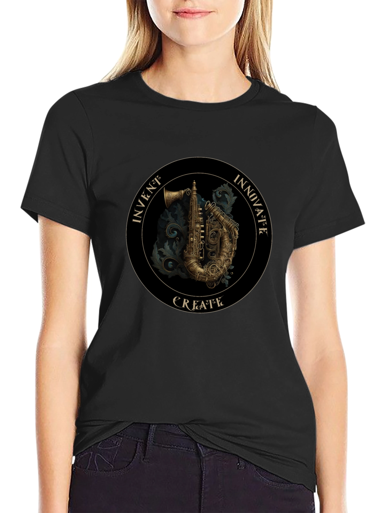 Steampunk Saxophone Graphic Tee - Invent Innovate Create!