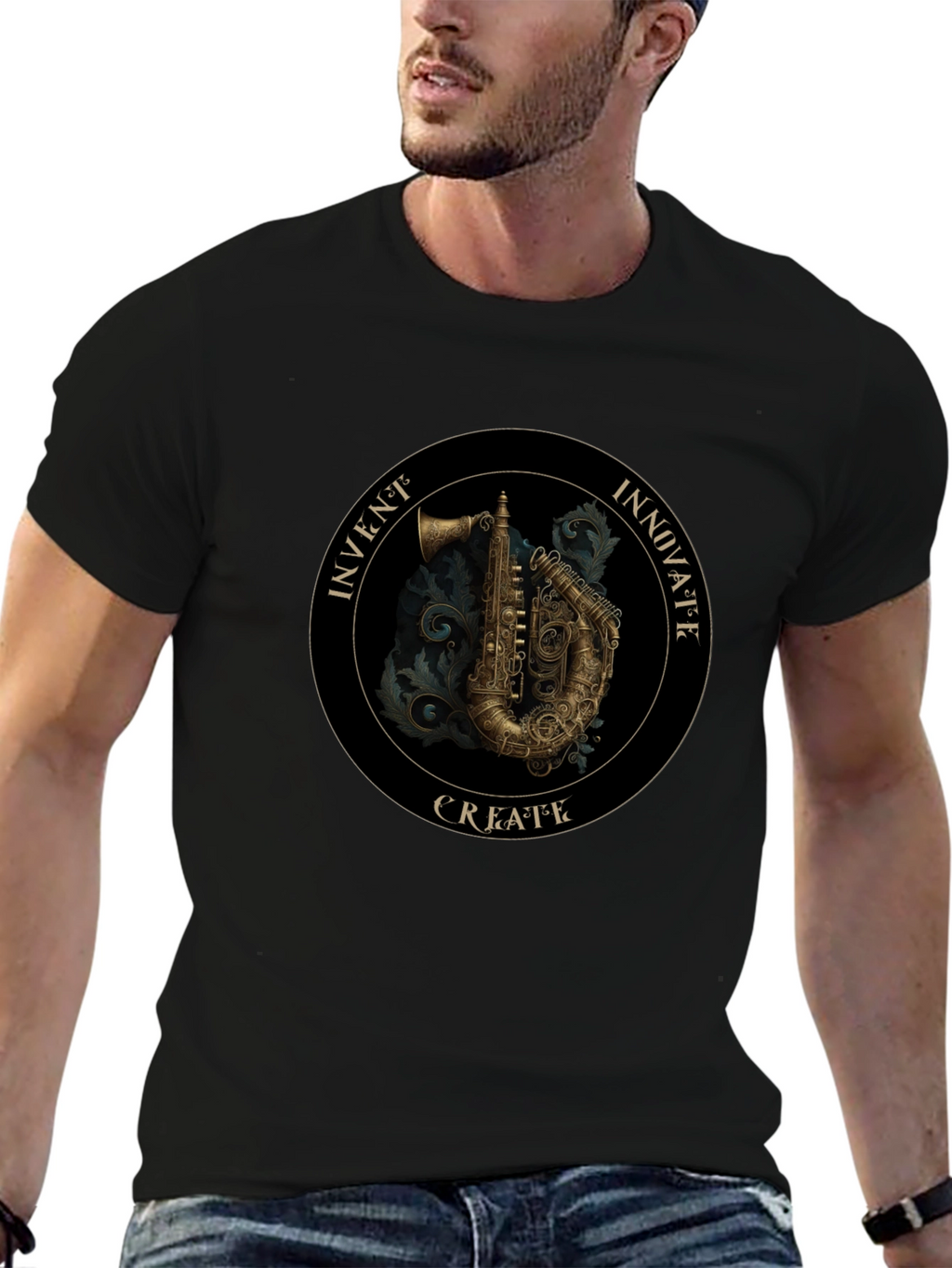 Steampunk Saxophone Graphic Tee - Invent Innovate Create!