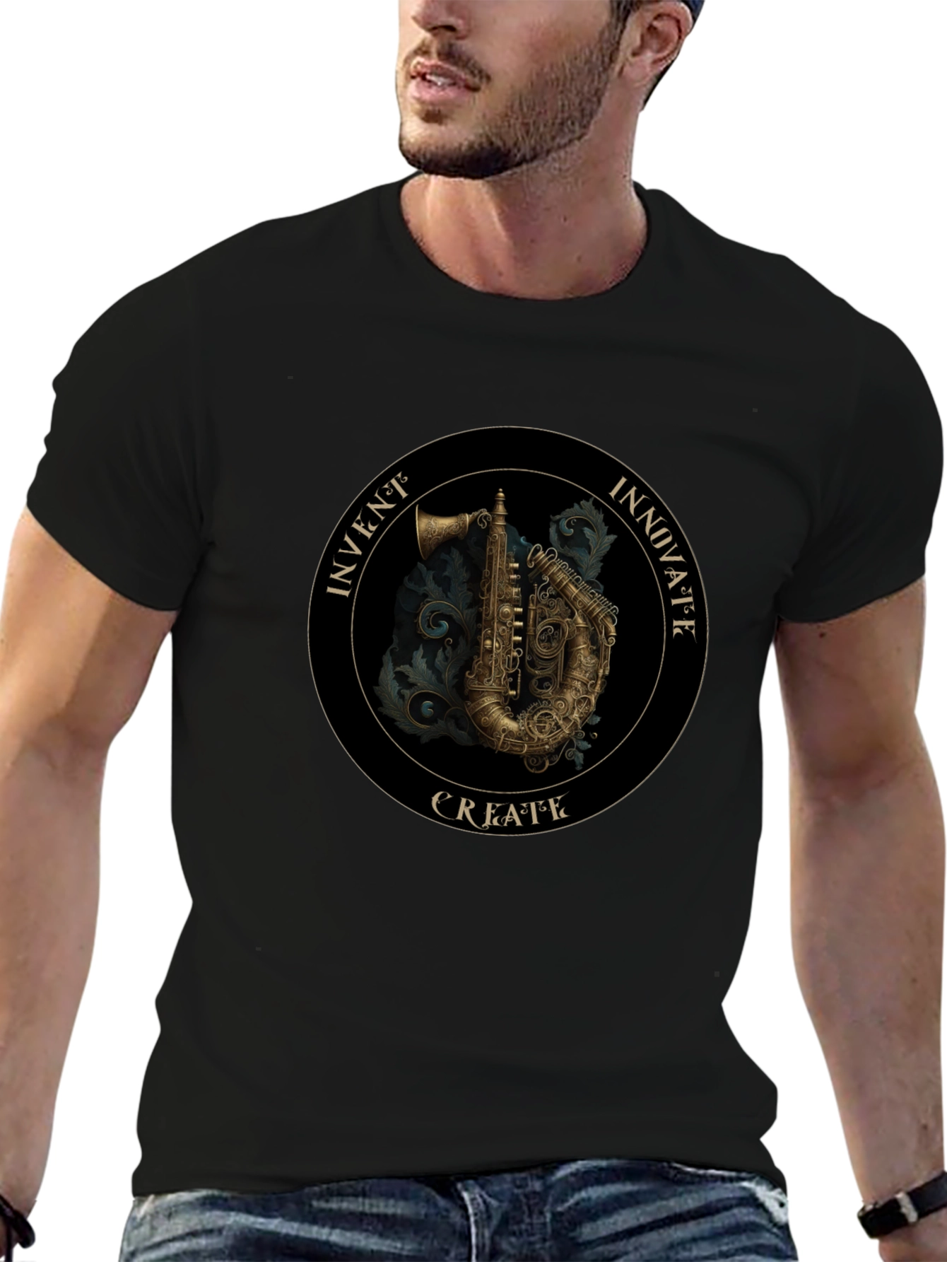 Steampunk Saxophone Graphic Tee - Invent Innovate Create!