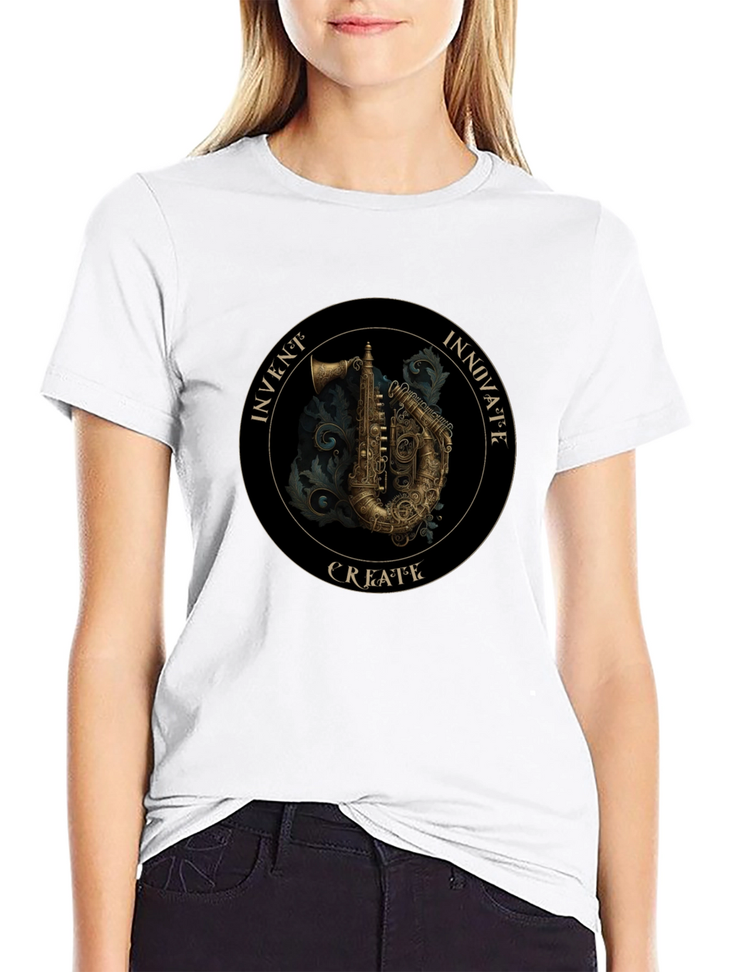 Steampunk Saxophone Graphic Tee - Invent Innovate Create!