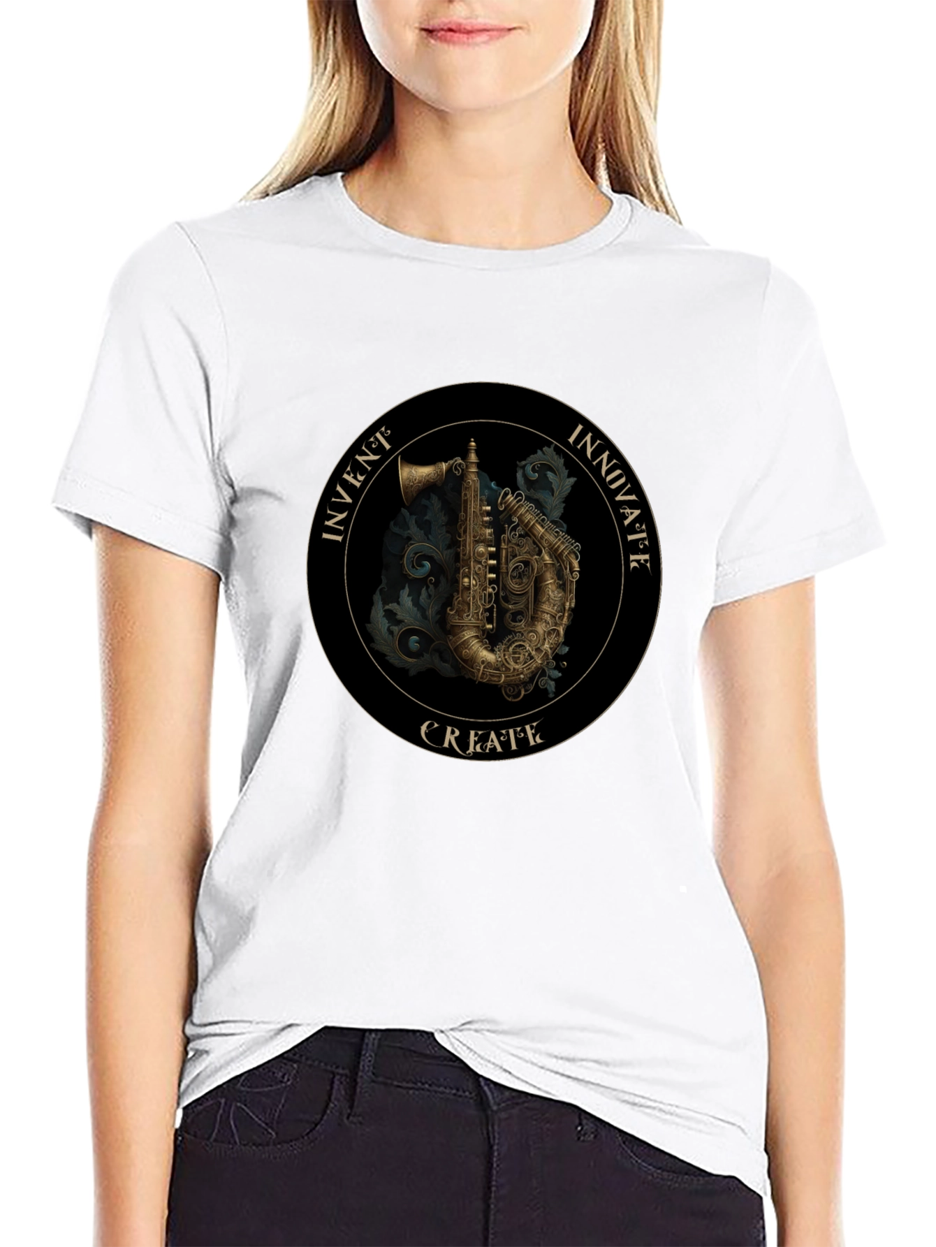 Steampunk Saxophone Graphic Tee - Invent Innovate Create!