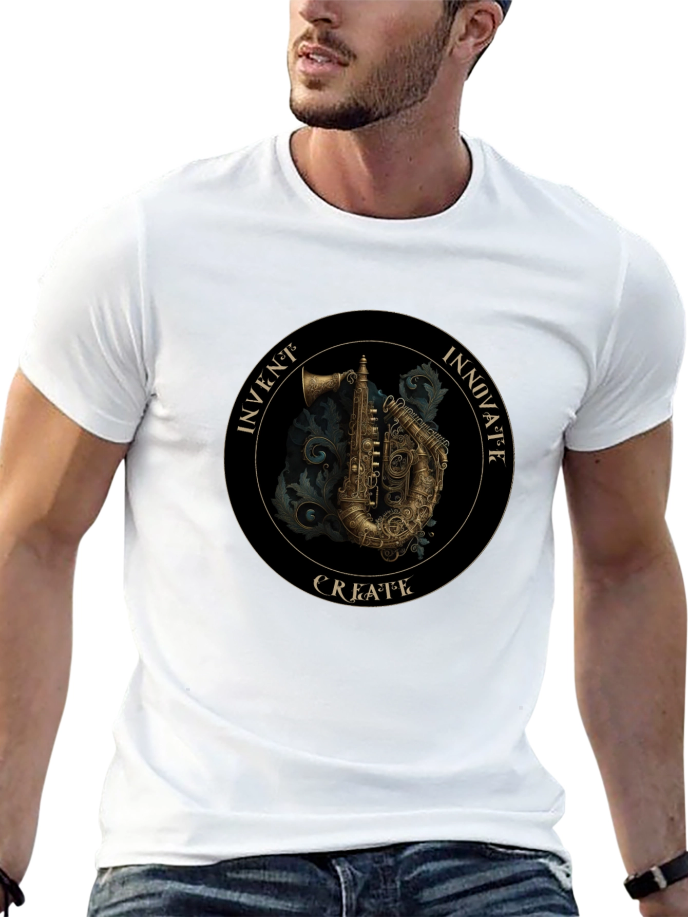 Steampunk Saxophone Graphic Tee - Invent Innovate Create!