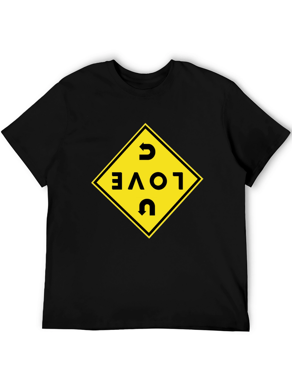 I Love U Black T-Shirt with Graphic