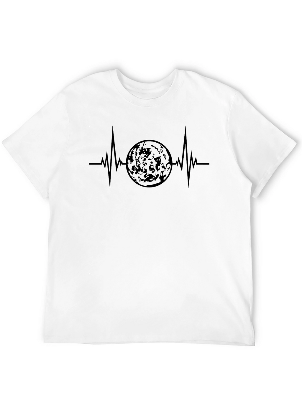 Moon Heartbeat Black Graphic T-Shirt