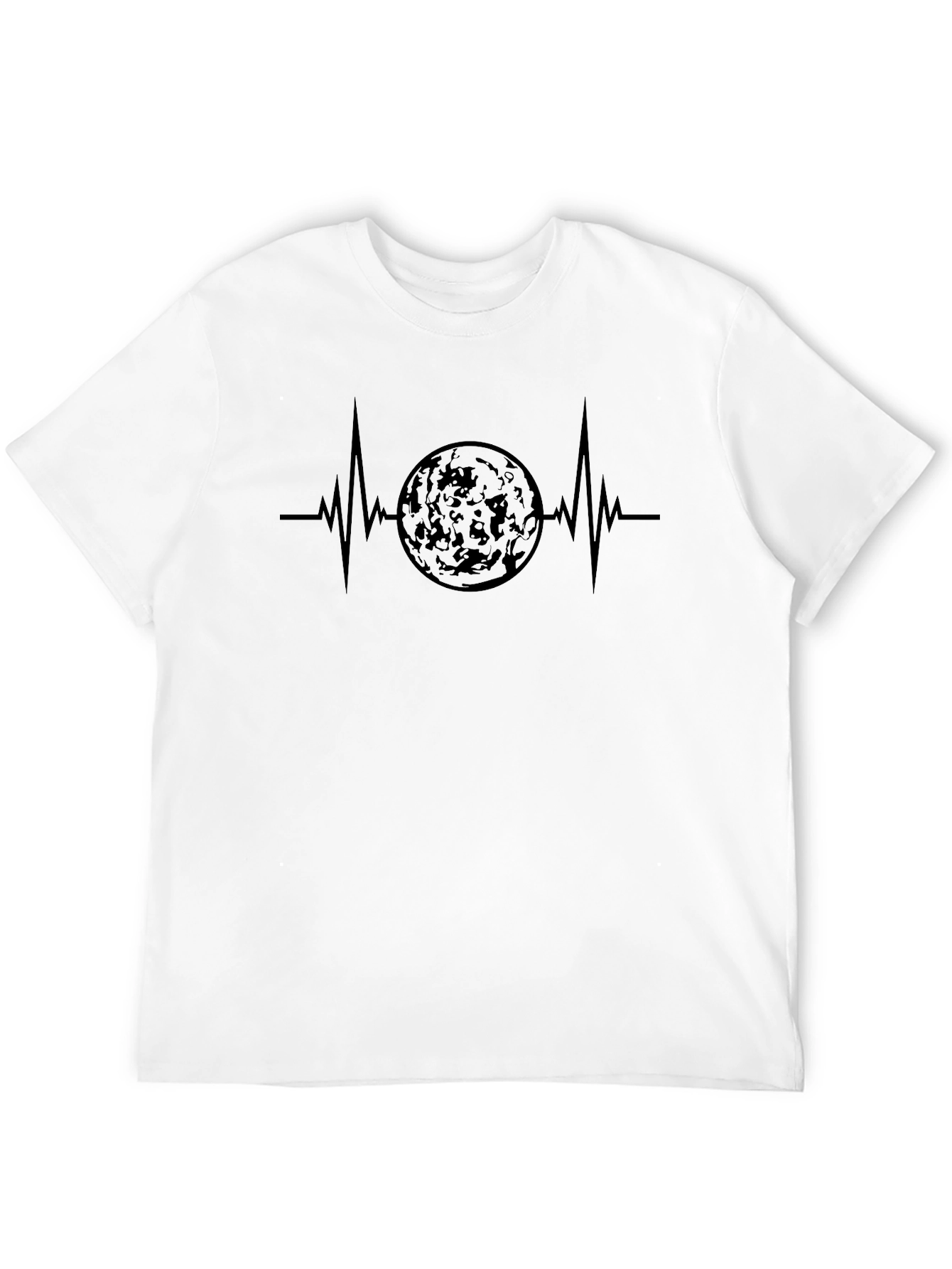 Moon Heartbeat Black Graphic T-Shirt